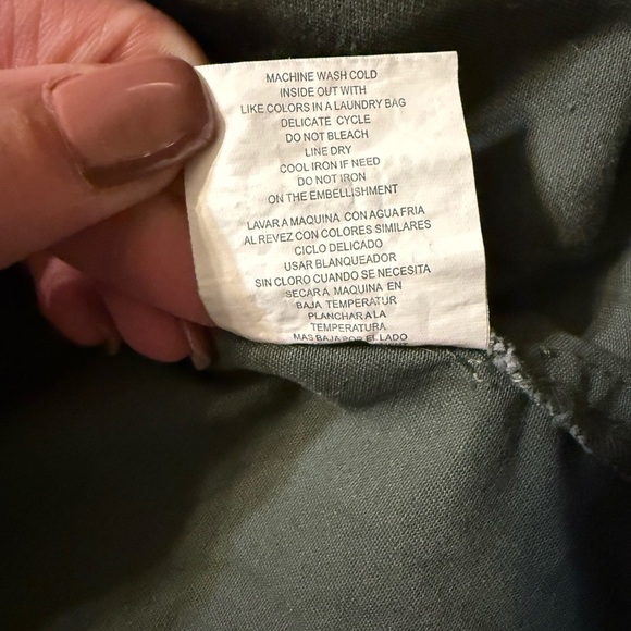 Democracy Women's Olive Green utility Jacket with Lace-Up Back-medium - Picture 10 of 12